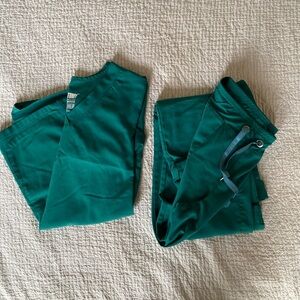 Grey’s Anatomy Impact Hunter Green Scrub Top (S) + Bottom (S, Petite)